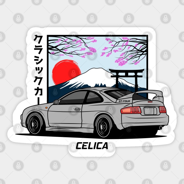 GT4 Silver Celica GT-Four Sticker by GoldenTuners